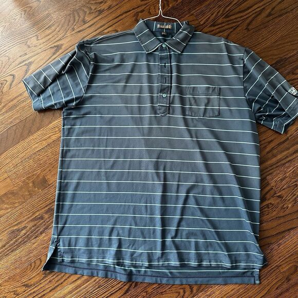 Peter Millar Summer Comfort Golf Casual Polo Mens XL Teal Blue Striped